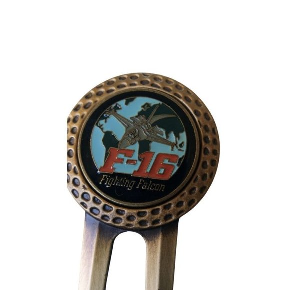 F-16 Fighting Falcons Golf Divot Tool And Ball Marker USAF Air Force Divot Tool - Picture 3 of 6